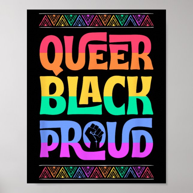 Queer Black Proud Junetelfte Gay pride Blm Fist Pr Poster (Framsidan)