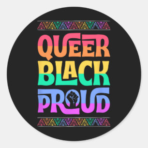 Queer Black Proud Junetelfte Gay pride Blm Fist Pr Runt Klistermärke