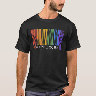 Queer Capricorn Barcode Gay pride Flagga Zodiac-te T Shirt