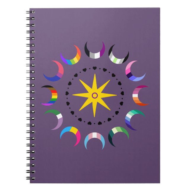Queer Crescent Pride månar Anteckningsbok (Framsidan)
