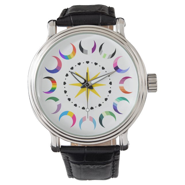 Queer Crescent Pride Månar Armbandsur (Framsida)