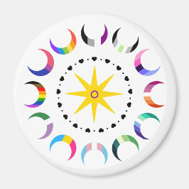 Queer Crescent Pride Månar Magnet