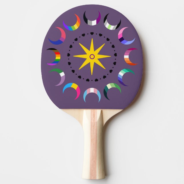 Queer Crescent Pride månar Pingisracket (Framsidan)