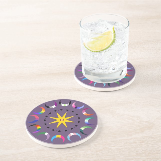 Queer Crescent Pride månar Underlägg (Sidan)