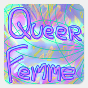 Queer Femme Sticker Fyrkantigt Klistermärke