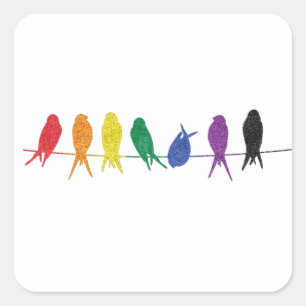 Queer flock- HBTQ-prismånadens regnbågsflagga floc Fyrkantigt Klistermärke