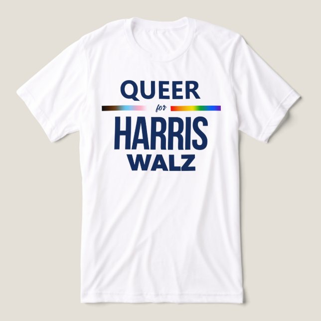 Queer for Harris Walz T Shirt (Design Framsida)
