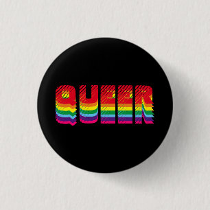 Queer gay pride lgbtq rainbow retypografi knapp
