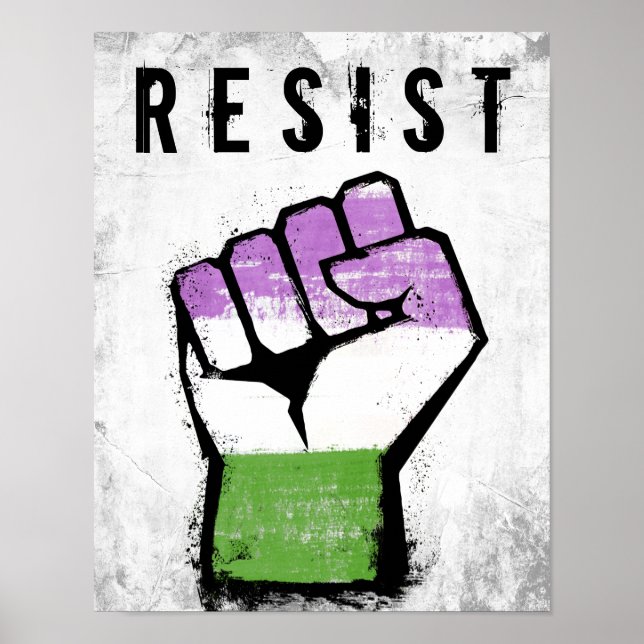 Queer / Genderqueer stolthet näve Poster (Framsidan)