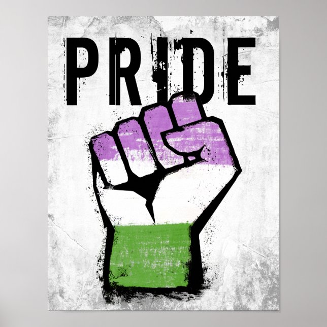 Queer / Genderqueer stolthet näve Poster (Framsidan)