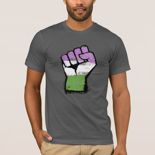 Queer / Genderqueer stolthet näve T Shirt (Framsida)