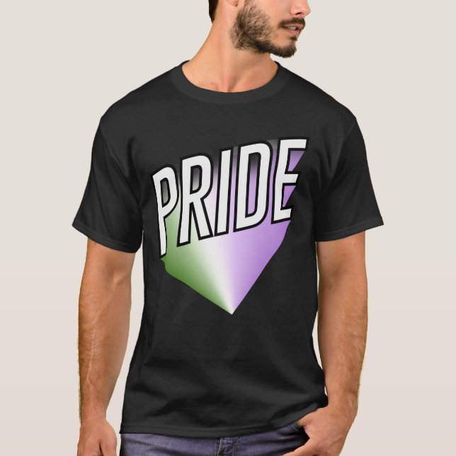 Queer / Genderqueer stolthet  T Shirt (Framsida)