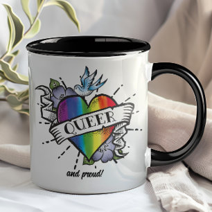 Queer Heart Tattoo Mugg