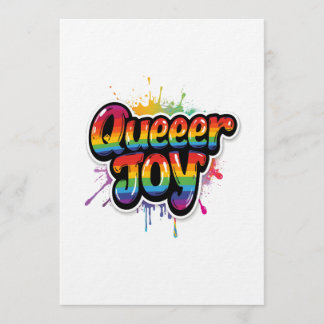 Queer Joy regnbågsstolthet typografi – LGBTQ+ Cita Inbjudningar