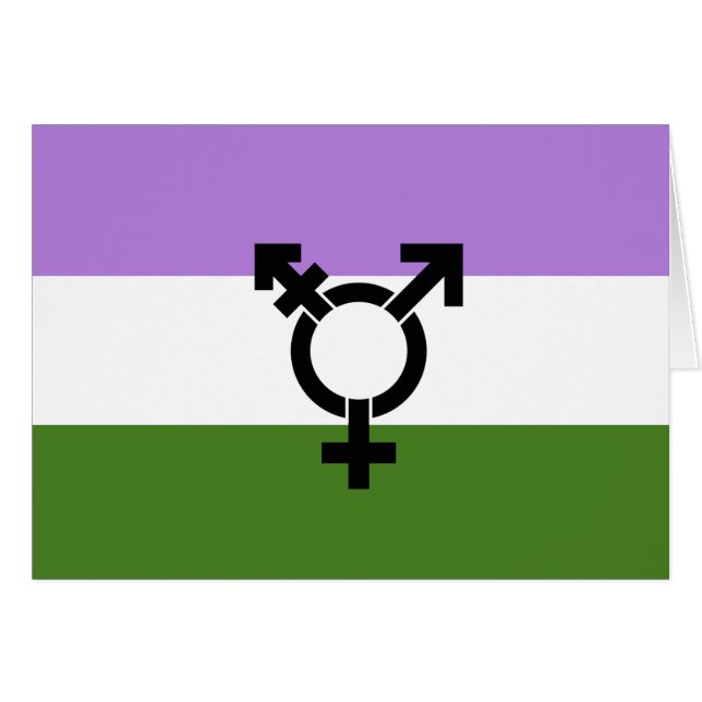 Queer - Könsqueer Pride Hälsningskort (Framsidan Horizontal)