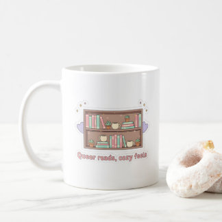 Queer Läs Cozy Känslor – LGBTQ Pride Läsande Estet Kaffemugg