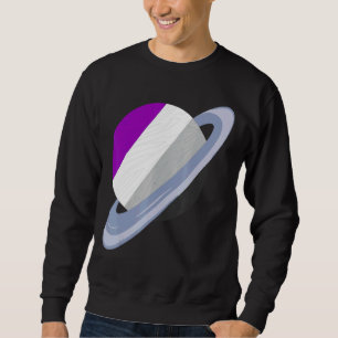Queer Lgbtq Ace Pride Month Saturn Asexuality Flag Lång Ärmad Tröja