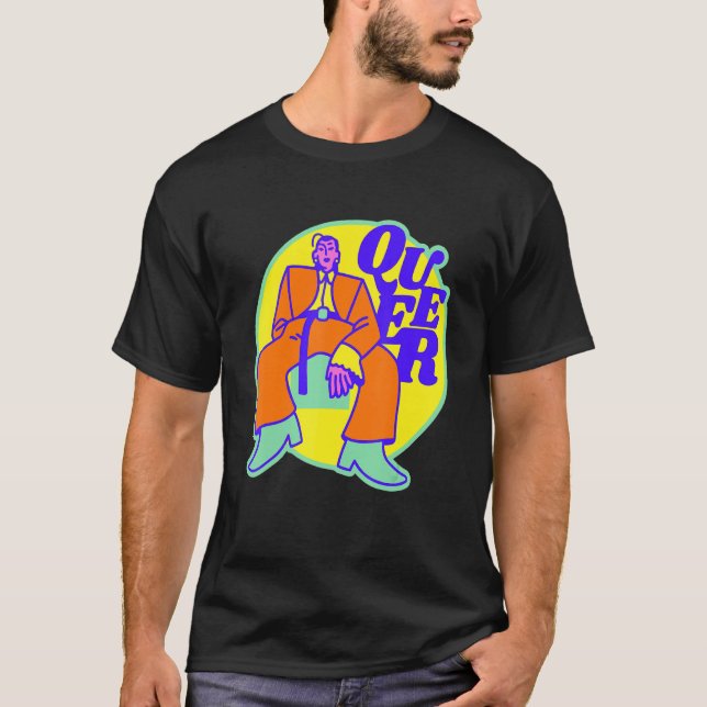 Queer Lgbtq Gay rights Proud Pride Rainbow T Shirt (Framsida)