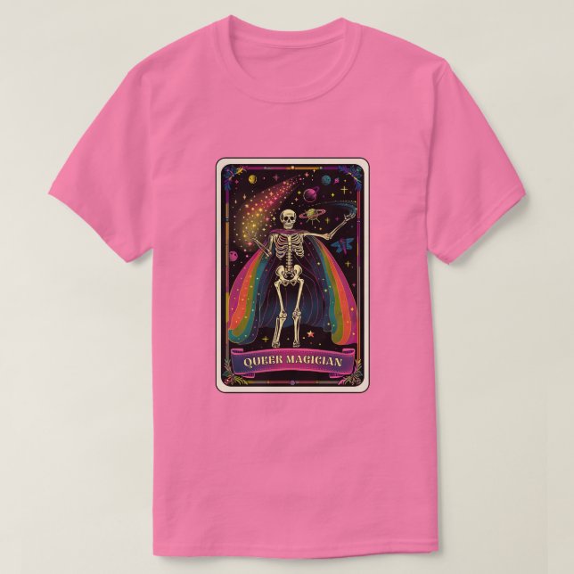 Queer Magician Skeleton Tarot T Shirt (Design framsida)