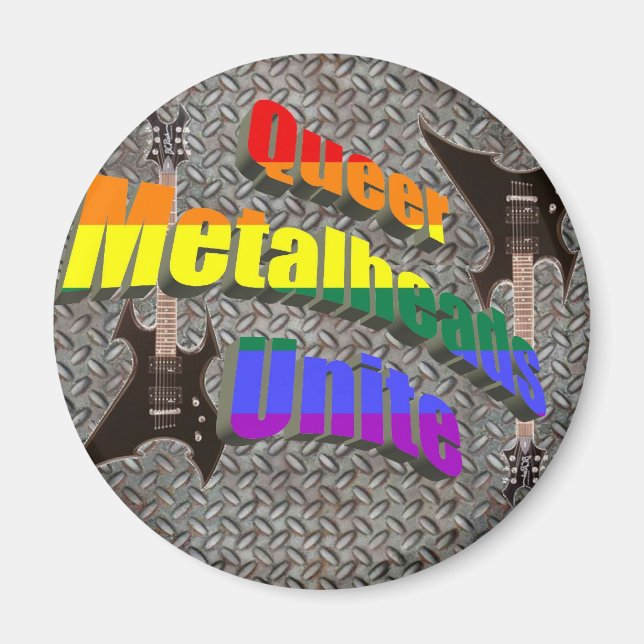 Queer Metalheads Unite Magnet (Framsidan)