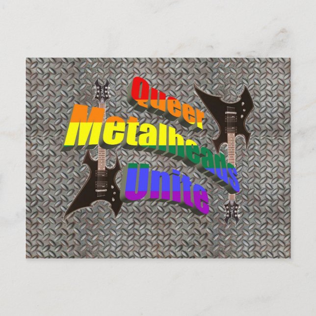 Queer Metalheads Unite Vykort (Framsida)