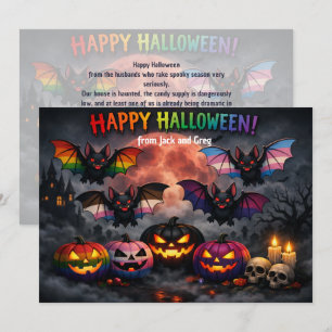 🎃🌈 Queer och kuslig Halloween-kort Inbjudningar