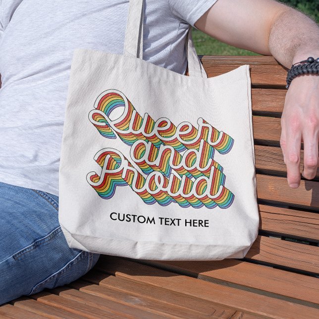 QUEER OCH STOLT REGNBÅGSFLAGGA ESTETIK '70 TYGKASSE (Skapare uppladdad)