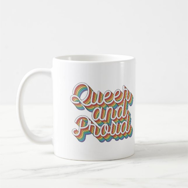 QUEER OCH STOLT RETRO ESTETIK '70 KAFFEMUGG (Vänster)