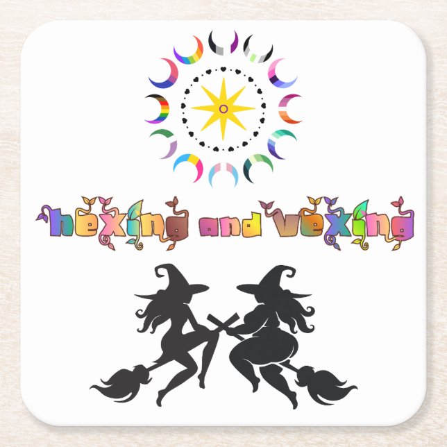 Queer Pagan Kropp Solidaritet | Hexing och Vexing Underlägg Papper Kvadrat (Framsidan)