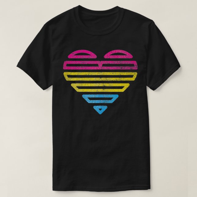 Queer Panseuality Pride Heart Panseual  T Shirt (Design framsida)