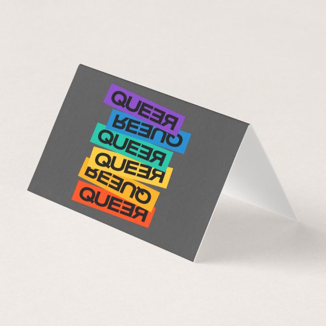Queer-pride gay med regnbåge färg kort (Framsida)
