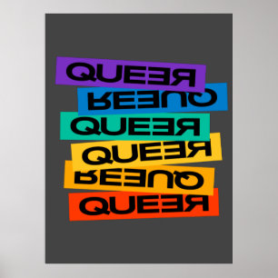 Queer-pride gay med regnbåge färg poster