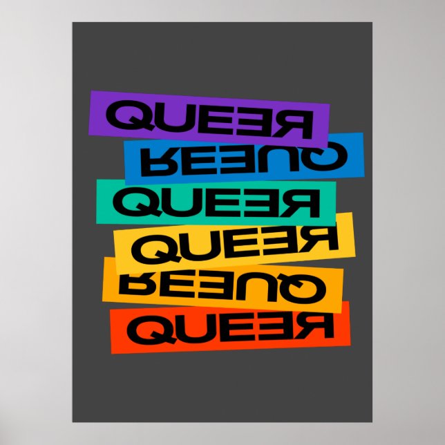 Queer-pride gay med regnbåge färg poster (Framsidan)