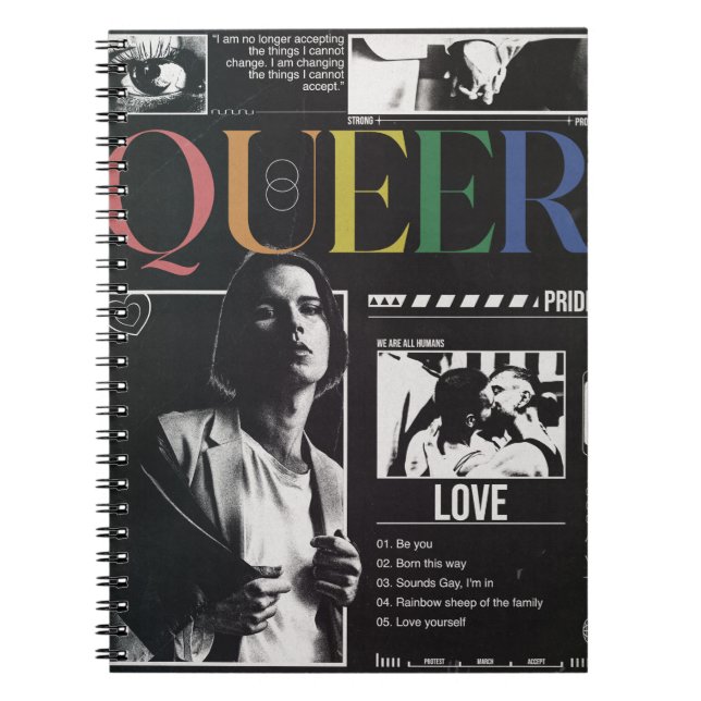 Queer Pride HBTQ+ Modern Brutalism Anteckningsbok (Framsidan)