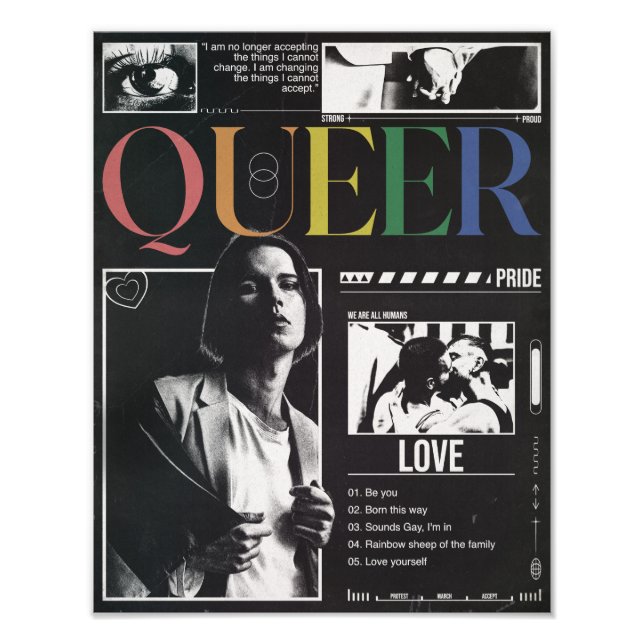 Queer Pride HBTQ+ Modern Brutalism Fototryck (Framsidan)