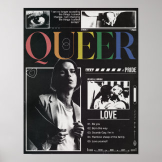 Queer Pride HBTQ+ Modern brutalism Poster