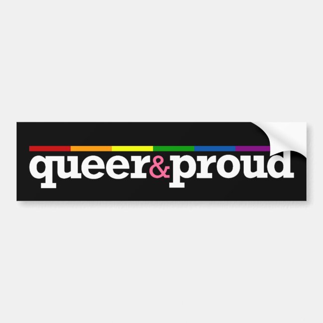 Queer&proud svart bildekal (Framsidan)