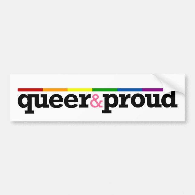 Queer&proud vitbildekal bildekal (Framsidan)