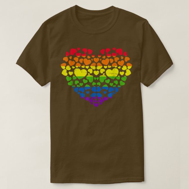 Queer Rainbow Heart Human Rights Gay Pride Month L T Shirt (Design framsida)