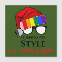 Queer Santa Stil Hat och Glass Magnet