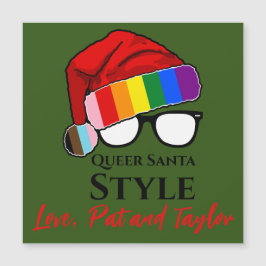 Queer Santa Stil Hat och Glass Magnet