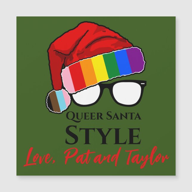 Queer Santa Stil Hat och Glass Magnet (Framsida)