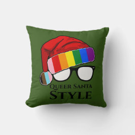 Queer Santa Stil Hat och Sunglasses Dekorativ kudd Kudde