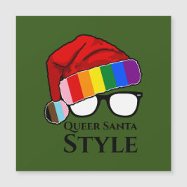 Queer Santa Stil Hat och Sunglasses Magnet