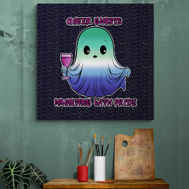 Queer Spöken, Ghost i Gay Flagga Färg Poster