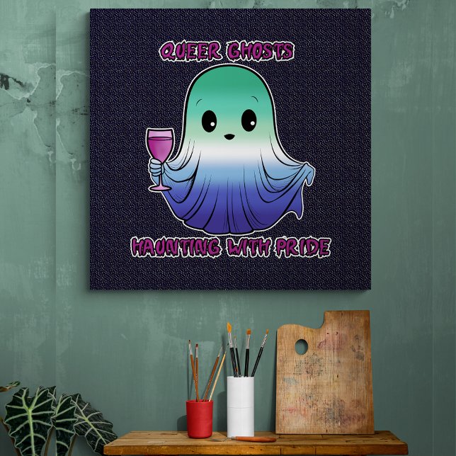 Queer Spöken, Ghost i Gay Flagga Färg Poster (Skapare uppladdad)
