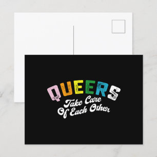 Queers tar väl hand om varandra HBTQ Pride Gay Vykort