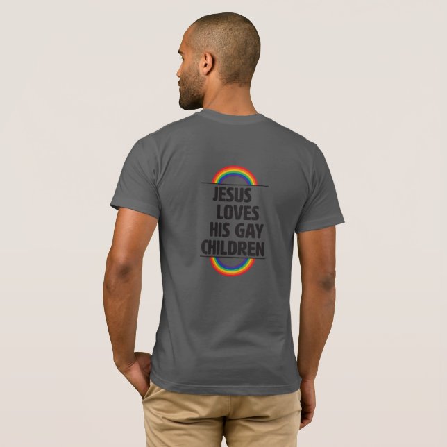 Queith Faith Jesus Kärlek Hans Gay Children T Shirt (Hel baksida)