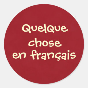 Quelque valde en-français runt klistermärke