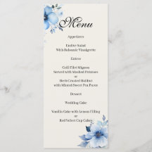 Quenceanera blue Menu